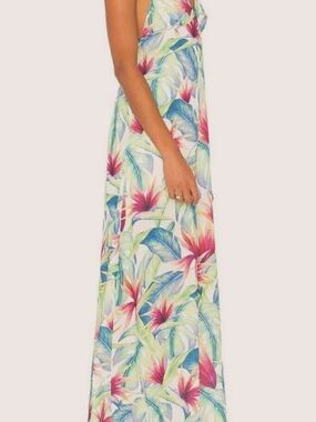 Show Me Your Mumu Amanda Halter Maxi Dress Bird of Paradise Tropical Print EUC S